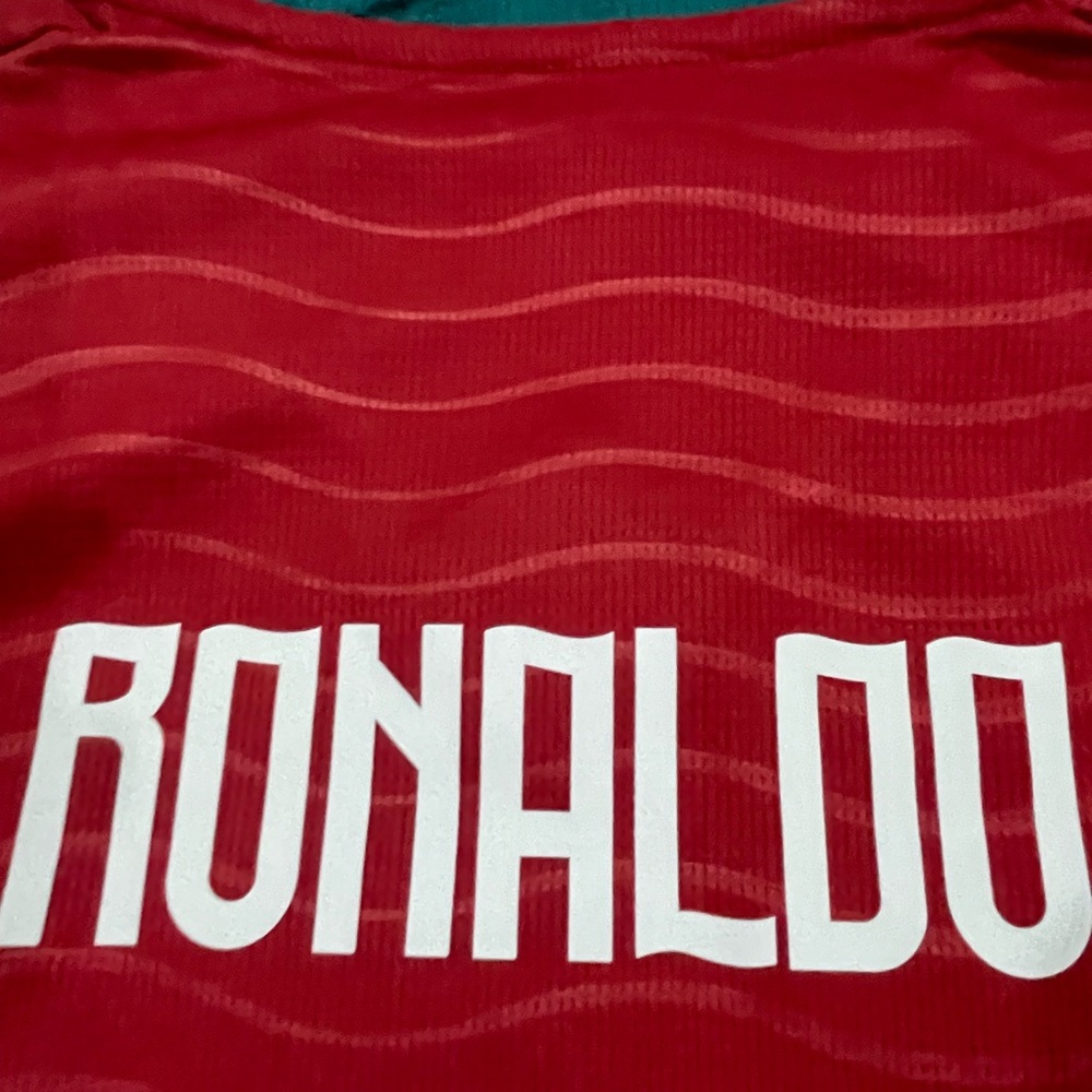Puma Red Portugal Soccer Jersey with Green Trim and White Accents - Picture 11 of 11